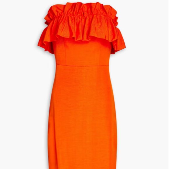 ML MONIQUE LHUILLIER Strapless ruffled ottoman dress - Picture 3 of 4